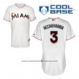 Camiseta Beisbol Hombre Miami Marlins Adeiny Hechavarria 3 Blanco Primera Cool Base