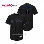 Camiseta Beisbol Hombre Miami Marlins Don Mattingly Flex Base Autentico Collection Alterno 2019 Negro
