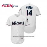 Camiseta Beisbol Hombre Miami Marlins Martin Prado Flex Base Autentico Collection Primera 2019 Blanco