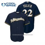 Camiseta Beisbol Hombre Milwaukee Brewers Christian Yelich Cool Base Alterno Azul