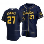 Camiseta Beisbol Hombre Milwaukee Brewers Willy Adames Autentico Alterno Azul