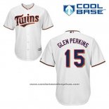 Camiseta Beisbol Hombre Minnesota Twins Glen Perkins 15 Blanco Primera Cool Base