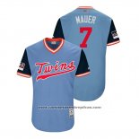 Camiseta Beisbol Hombre Minnesota Twins Joe Mauer 2018 LLWS Players Weekend Mauer Azul