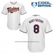 Camiseta Beisbol Hombre Minnesota Twins Kurt Suzuki 8 Blanco Primera Cool Base