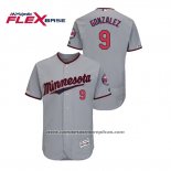 Camiseta Beisbol Hombre Minnesota Twins Marwin Gonzalez 150th Aniversario Patch Autentico Flex Base Gris