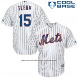 Camiseta Beisbol Hombre New York Mets 15 Tim Tebow Blanco Cool Base