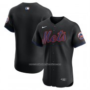 Camiseta Beisbol Hombre New York Mets Alterno Elite Negro