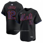 Camiseta Beisbol Hombre New York Mets Francisco Lindor Alterno Limited Negro