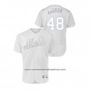 Camiseta Beisbol Hombre New York Mets Jacob Degrom 2019 Players Weekend Autentico Blanco