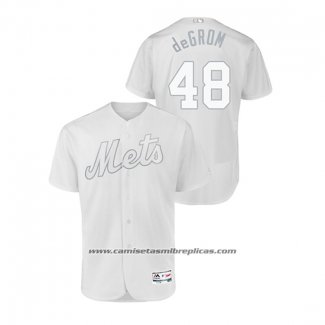 Camiseta Beisbol Hombre New York Mets Jacob Degrom 2019 Players Weekend Autentico Blanco