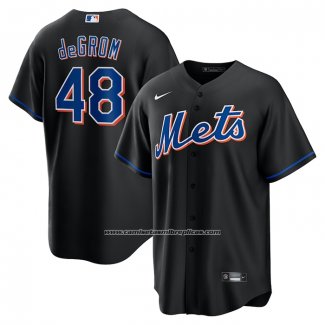 Camiseta Beisbol Hombre New York Mets Jacob deGrom 2022 Alterno Replica Negro