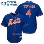 Camiseta Beisbol Hombre New York Mets Lenny Dykstra 4 Azul Alterno Primera Cool Base
