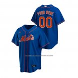 Camiseta Beisbol Hombre New York Mets Personalizada Replica Alterno Azul