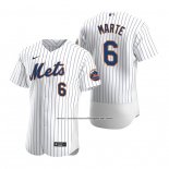 Camiseta Beisbol Hombre New York Mets Starling Marte Autentico Primera Blanco