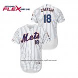 Camiseta Beisbol Hombre New York Mets Travis D'arnaud 150th Aniversario Patch Autentico Flex Base Blanco