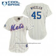 Camiseta Beisbol Hombre New York Mets Zack Wheeler 45 Crema Cool Base