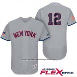 Camiseta Beisbol Hombre New York Yankees 2017 Estrellas y Rayas Chase Headley Gris Flex Base