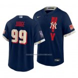 Camiseta Beisbol Hombre New York Yankees Aaron Judge 2021 All Star Replica Azul