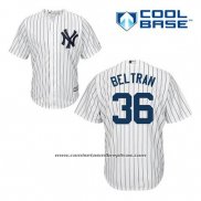 Camiseta Beisbol Hombre New York Yankees Carlos Beltran 36 Blanco Primera Cool Base