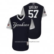 Camiseta Beisbol Hombre New York Yankees Chad Green 2018 LLWS Players Weekend Greeny Azul