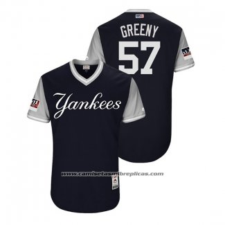 Camiseta Beisbol Hombre New York Yankees Chad Green 2018 LLWS Players Weekend Greeny Azul