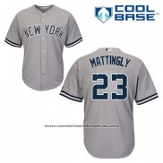 Camiseta Beisbol Hombre New York Yankees Don Mattingly 23 Gris Cool Base