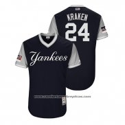 Camiseta Beisbol Hombre New York Yankees Gary Sanchez 2018 LLWS Players Weekend Kraken Azul