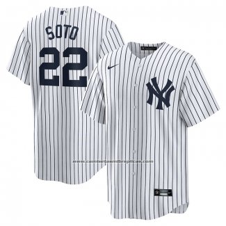 Camiseta Beisbol Hombre New York Yankees Juan Soto Primera Replica Blanco