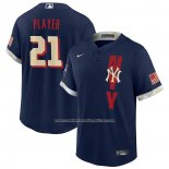 Camiseta Beisbol Hombre New York Yankees Personalizada 2021 All Star Replica Azul