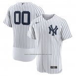 Camiseta Beisbol Hombre New York Yankees Personalizada Primera Autentico Blanco