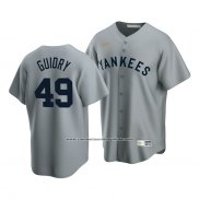 Camiseta Beisbol Hombre New York Yankees Ron Guidry Cooperstown Collection Road Gris