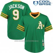 Camiseta Beisbol Hombre Oakland Athletics 9 Reggie Jackson Verdealterno Cooperstown Collection Jugador Cool Base