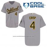 Camiseta Beisbol Hombre Oakland Athletics Coco Crisp 4 Gris Cool Base