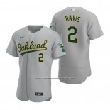 Camiseta Beisbol Hombre Oakland Athletics Khris Davis Autentico Road Gris