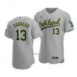 Camiseta Beisbol Hombre Oakland Athletics Luis Barrera Autentico Road Gris