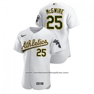 Camiseta Beisbol Hombre Oakland Athletics Mark Mcgwire Autentico Blanco