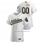 Camiseta Beisbol Hombre Oakland Athletics Personalizada Golden Edition Authentic Blanco
