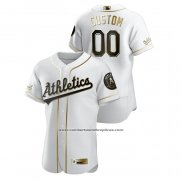 Camiseta Beisbol Hombre Oakland Athletics Personalizada Golden Edition Authentic Blanco