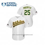 Camiseta Beisbol Hombre Oakland Athletics Stephen Piscotty 2019 Postemporada Cool Base Blanco