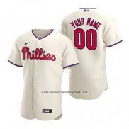 Camiseta Beisbol Hombre Philadelphia Phillies Personalizada Autentico 2020 Alterno Crema
