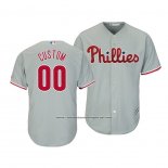 Camiseta Beisbol Hombre Philadelphia Phillies Personalizada Cool Base Segunda Gris