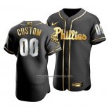 Camiseta Beisbol Hombre Philadelphia Phillies Personalizada Golden Edition Autentico Negro