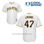 Camiseta Beisbol Hombre Pittsburgh Pirates Francisco Liriano 47 Blanco Primera Cool Base