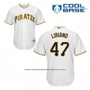 Camiseta Beisbol Hombre Pittsburgh Pirates Francisco Liriano 47 Blanco Primera Cool Base