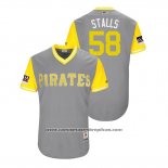 Camiseta Beisbol Hombre Pittsburgh Pirates Jacob Stallings 2018 LLWS Players Weekend Stalls Gris