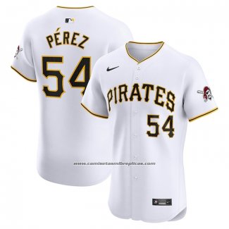 Camiseta Beisbol Hombre Pittsburgh Pirates Martin Perez Primera Elite Blanco