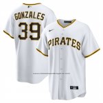 Camiseta Beisbol Hombre Pittsburgh Pirates Nick Gonzales Primera Replica Blanco