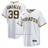 Camiseta Beisbol Hombre Pittsburgh Pirates Nick Gonzales Primera Replica Blanco