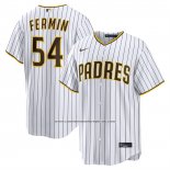 Camiseta Beisbol Hombre San Diego Padres Freddy Fermin Primera Replica Blanco
