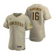 Camiseta Beisbol Hombre San Diego Padres Jake Marisnick Autentico Alterno Marron